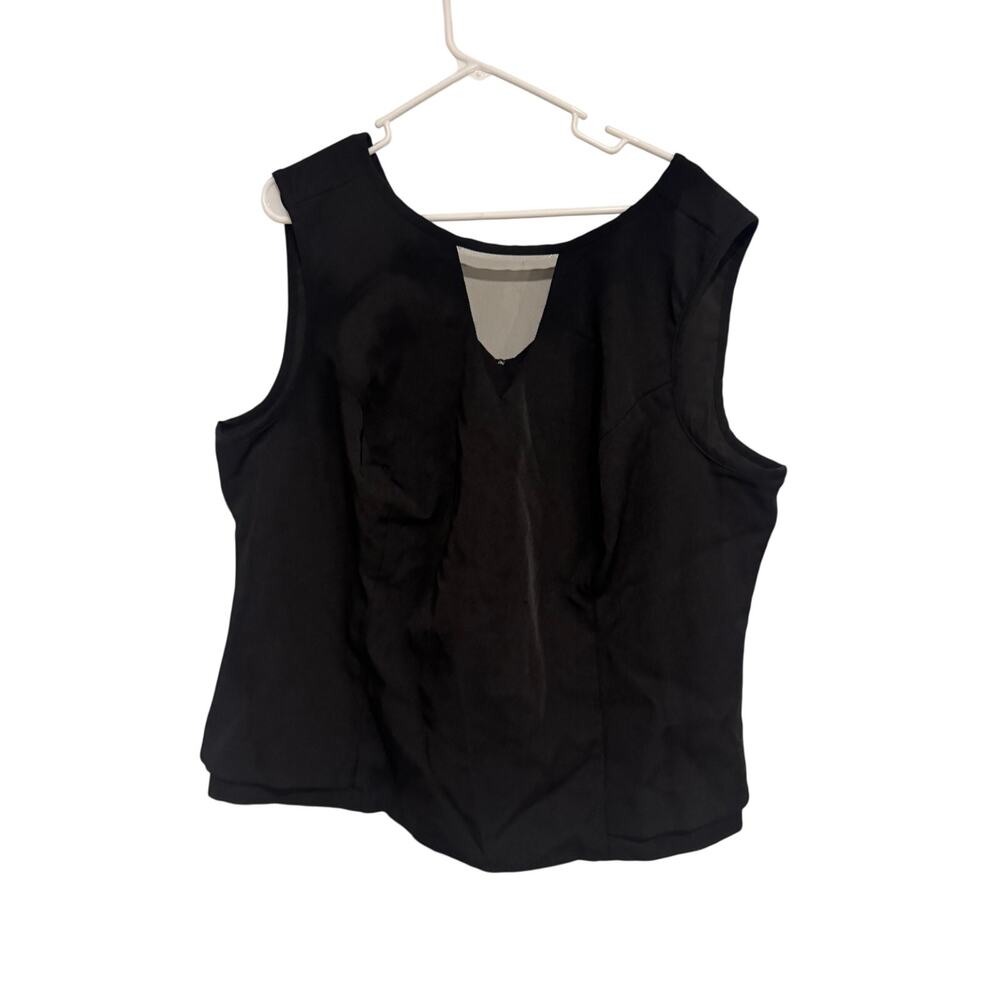 Design Collective Women’s Black Sleeveless Blouse Plus Size 24W Mesh Inset Top